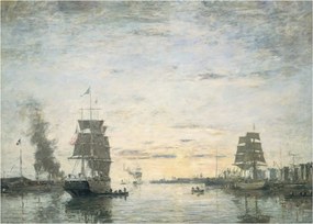 Tablou - Eugène Boudin, Entrance to the Harbor, Le Havre, reproducere (70x50 cm)