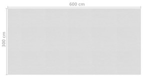 Folie solara plutitoare de piscina, gri, 600 x 300 cm, PE 1, Gri, 600 x 300 cm