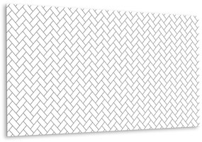 Panou perete Herringbone albă