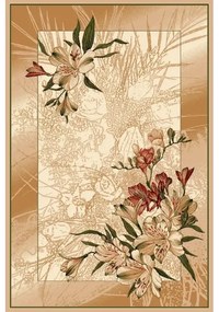 Covor nuante maro cu flori Selectează mărime: 200 X 300