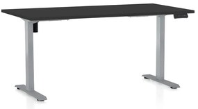 Masa inaltime reglabila OfficeTech B, 160 x 80 cm, bază gri, negru