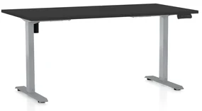 Masa inaltime reglabila OfficeTech B, 160 x 80 cm, bază gri, negru