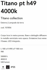 Stalp LED exterior design modern Titano pt h49 4000k
