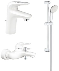 Pachet 3 in 1 baterii baie Grohe Eurostyle, marimea S, alb,maner decupat (33558LS3,33591LS3,27853003)