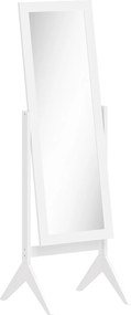 HOMCOM Oglindă Integrală cu 4 Picioare și Unghi Reglabil Alb | Aosom Romania