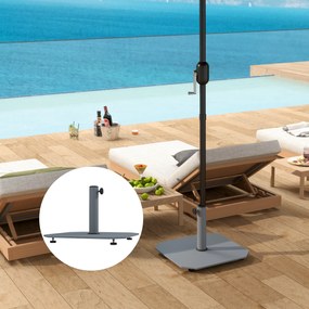 Outsunny Suport de umbrelă din metal 18,5 kg, Suport de umbrelă pătrat pentru umbrelă de 32/38/48mm | Aosom Romania