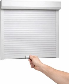 Rulou Exterior Aluminiu Alb cu Arc Pretensionat