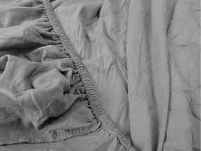 Set lenjerie de pat creponata WHITE SHEEPS POLY gri + cearsaf Jersey 90 x 200 cm gri, pat single