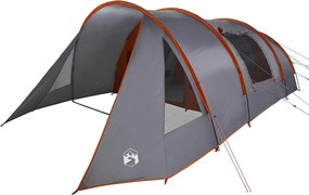 vidaXL Cort Tunel pentru 5 Persoane cu acoperiș Gri și Portocalie