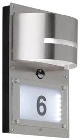 Număr LED de casă cu senzor MARVEL E27/13W/230V + LED/1,7W Wofi 4046.02.97.7000