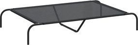 vidaXL Pat înălțat pentru câini negru 130x80x20 cm Textilenă și oțel