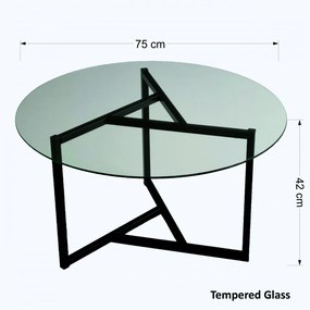 Masuta de Cafea Trio Sehpa Transparent, Negru