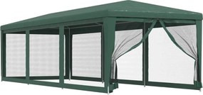 vidaXL Cort de petrecere cu 8 pereți din plasă, verde, 3x9 m, HDPE