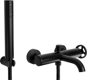 Baterie pentru cada cu set de dus Rea Vertigo negru mat
