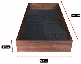 Pat din lemn natural impregnat 200 x 100 x 27 cm