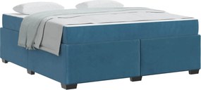 vidaXL Cadru de pat cu saltea Albastru închis 180 x 200 cm țesătură