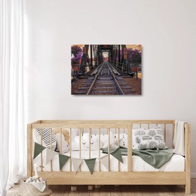 Tablou pe sticlă cu pod de cale ferată (70x50 cm)
