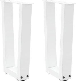 vidaXL Picioare pentru măsuță de cafea în formă de V, 2 buc., alb, 28x (42-43,3) cm, oțel