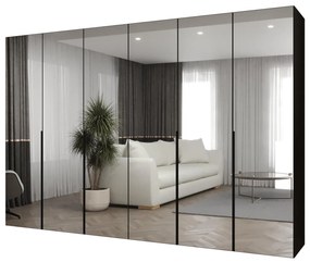 Dulap de haine 300 cm Alice 3 (Negru + Negru). 1126250