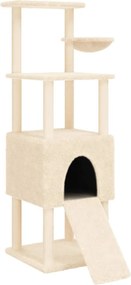 vidaXL Ansamblu de pisici cu stâlpi din funie de sisal, crem, 153 cm