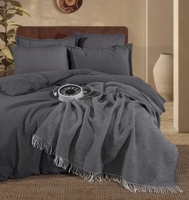 Lenjerie de Pat Premium EVEYA V2 Clasy cu Pătură Decorativă – 100% Bumbac, 7 Piese