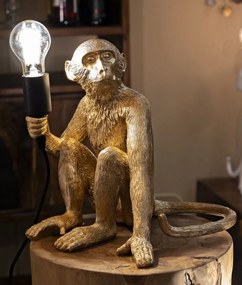 Mauro Ferretti Lampă De Masă Design Maimuță Șezută Auriu Cm 33X33X30 | Aosom Romania