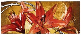 Tablou cu flori de crini (120x50 cm)