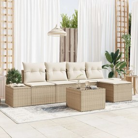 vidaXL Set de canapea de grădină cu perne Brown Poly Rattan