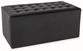 Taburet Lori 2 Velvet, negru