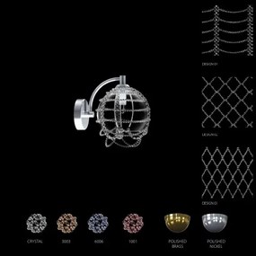 Aplica de perete moderna Vision, design LUX cristal ROSÉE BALL