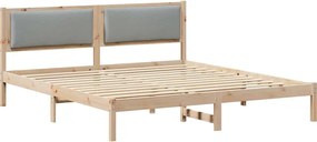 vidaXL Cadru de pat Gri deschis 200 x 200 cm Lemn de pin masiv