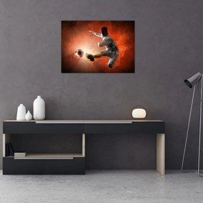 Tablou pe sticlă - Fotbalistul (70x50 cm)