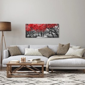 Tablou - Copaci roșii, Central Park, New York (120x50 cm)
