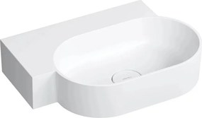 Lavoar suspendat Omnires Ovo M+ finisaj alb mat 55.5 cm stanga