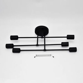 LED Lustră aplicată CAMBRIDGE 6xE27/8W/230V neagră