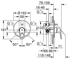 Sistem dus montaj incastrat Grohe Bauloop Perfect Shower,corp incastrat inclus