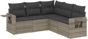 vidaXL Set canapele de grădină cu perne, 5 piese gri deschis poliratan