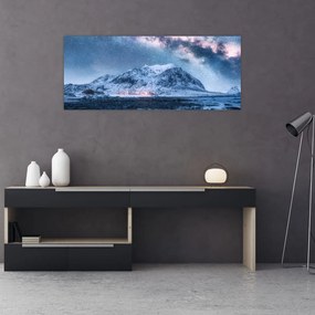 Tablou cu munți și ceul cu stele (120x50 cm)