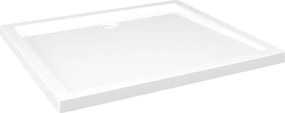 vidaXL Cădiță de duș dreptunghiulară din ABS, alb, 80x90 cm