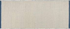 Covor tip traversă albastru/bej țesut manual din lână 80x170 cm Lenu – noo.ma