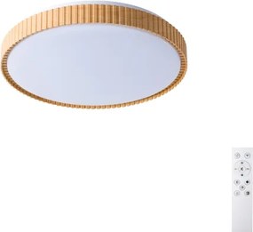 Plafonieră LED Brilagi CORVO, dimmabilă, 72W/230V, 3000-6000K, finisaj decor lemn, Ø50 cm, cu telecomandă inclusă