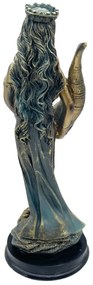 Statueta Zeita Fortuna, 24cm, Auriu  Albastru