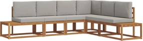 vidaXL Set de canapele de exterior 6 Bucată Gri natural și deschis