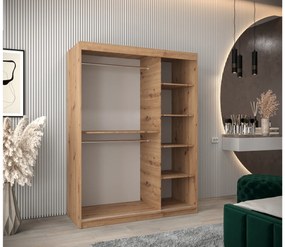 Dulap de haine 150 cm Toki 1 (stejar artisan + negru mat). 1064910