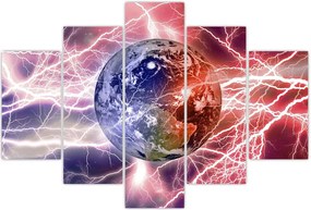 Tablou - Globul pământen în curenți (150x105 cm)