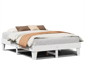 vidaXL Cadru de pat fără saltea, alb, 160x200 cm, lemn masiv pin