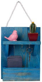 Suport chei din lemn 214M Albastru 31x24x8 cm