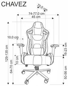 Scaun de birou Chavez negru H135 cm