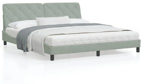 3207935 vidaXL Cadru de pat cu tăblie, gri deschis, 180x200 cm, catifea
