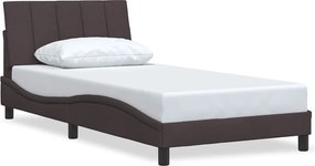 vidaXL Cadru de pat fără saltea, Hanko, maro închis, 100x200 cm, textil